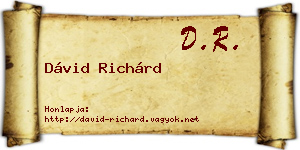Dávid Richárd névjegykártya